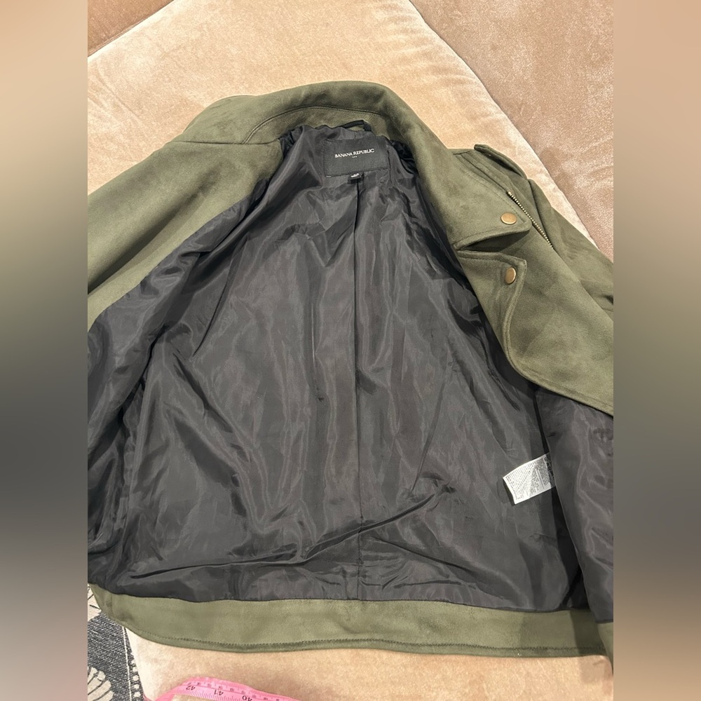 Dark Green Vegan Suede Jacket XS - Picture 10 of 15